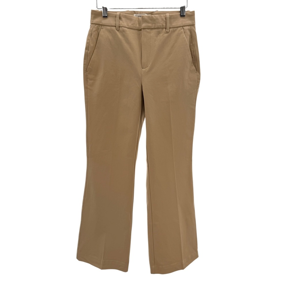 Everlane Bi-Stretch Flare Pants Womens 4 Khaki Beige Twill Chino Work Trousers